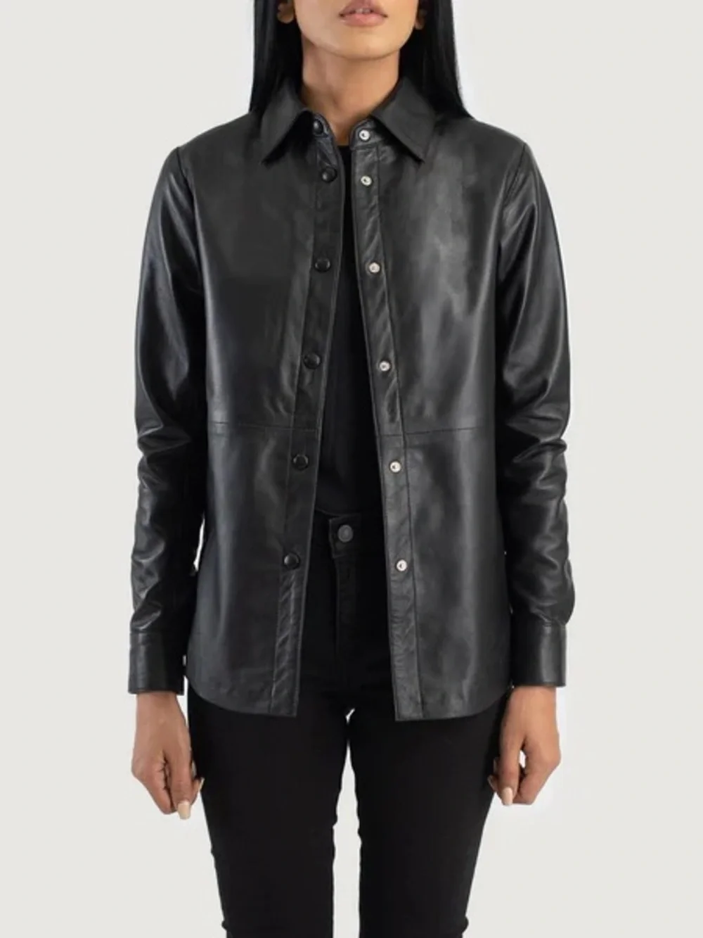 Dynamite Leather Snap Button Jacket - Picture 2 of 6